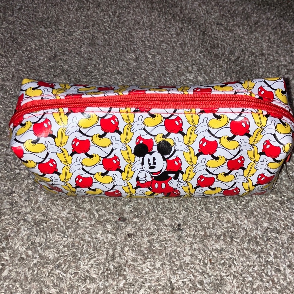 Disney Mickey Mouse Red Yellow White Cosmetic Pouch